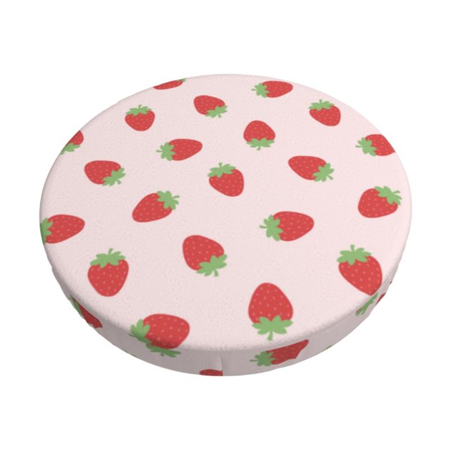 Balery Strawberry Fundas de asiento para taburete de bar redondo de tela de terciopelo ajustables que protegen de arañazos y manchas para sillas de 14 a 17 pulgadas.-13 inch