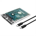 thumbnail image 1 of Carcasa para Disco Duro SSD de 2,5 Pulgadas SATA A USB 3.1 Tipo C de 4 TB, Carcasa Transparente para Disco Duro Externo, Apto para UASP SATA III para Ordenador Portátil, 1 of 5