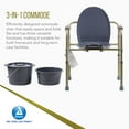 thumbnail image 3 of Dynarex Folding Bedside Commode, 3 in 1 Portable Toilet Chair for The Elderly and Disabled, Designed for Free Standing Use, as a Raised Toilet Seat, Weight Capacity 350lbs., 1 Folding Bedside Commode, 3 of 7