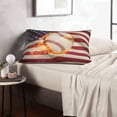 thumbnail image 6 of Gukieu Baseball Ball With Flag Print Plush Pillow Cover, Hidden Zipper Pillow Protector without Pillow Core, Suitable for Bedroom, Office, Car Decoration-16"x24", 6 of 6