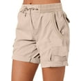thumbnail image 7 of SHEWIN Womens Shorts High Waist Drawstring Casual Hiking Short Pants Outdoor Relaxed Fit Summer Active Shorts with Pockets S-2XL, 7 of 7