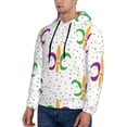 thumbnail image 3 of Pofeuu Mardi Gras Carnival1 Print Mens Casual Hooded Collar Drawstring Hoodies Pullover Sweatshirts Casual Long Sleeve Shirts-, 3 of 7