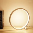 thumbnail image 1 of 9.75 Inches Circular LED Bedroom Table Lamp Dimmable  Decorative Night Light Touch Sensitive Desk Light for Study Room Bedside Living Room, 1 of 10