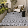 thumbnail image 2 of LUOVEN 4x6 Outdoor Rug Waterproof Reversible Plastic Straw Carpet for Patio, Deck, RV, Camping, Porch, Backyard, Boho Grey, 2 of 8