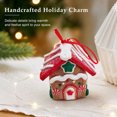 thumbnail image 5 of Christmas Gingerbread House Ornament, Mini House Hanging Ornament, Red Roof Candy Wreath Design for Christmas Tree, Wreath, Garland and Festive Holiday Display, 2.75 Inch, 5 of 7