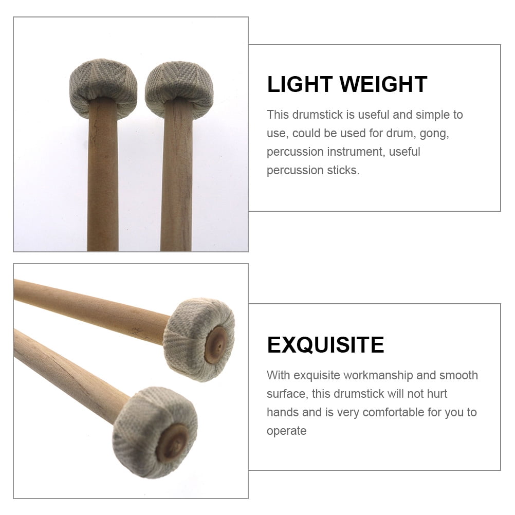 EXHUMKY 4-Pack Round Drumsticks for Drums, Lightweight Percussion Mallets with Simple Design for Beginner and