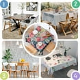 thumbnail image 4 of Pioneer Flower Floral Print Pattern Square Tablecloth,Waterproof Square Table Cover,Wipeable Spillproof Washable Table Cover for Home Kitchen Party Decor 52"x52"(132x132cm), 4 of 6
