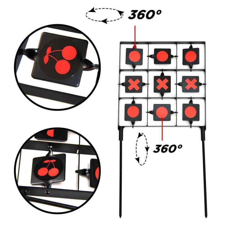 Atflbox Spinning Airsoft Target, Two Styles of Sticker Resetting Target for BB Gun
