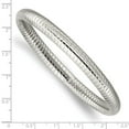 thumbnail image 2 of Stainless Steel Polished Textured Hollow Slip-on Bangle Bracelet 7mm Wide Cuff Bracelet for Women, 2 of 2