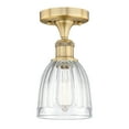 thumbnail image 3 of Innovations Lighting  Brookfield - 1 Light 6" Semi-Flush Mount Clear/Brushed Brass, 3 of 5