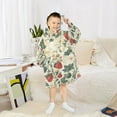 thumbnail image 6 of FORMRS Wearable Blanket Hoodie with Sleeves for Kids Cozy Flannel Sweatshirt, Small Strawberry Pattern, 6 of 7