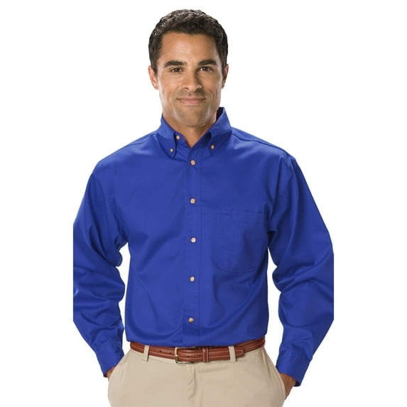 BlueGeneration Mens Long Sleeve Teflon Twill - Royal 3 Extra Large Solid
