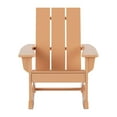 thumbnail image 3 of GARDEN Set of 4 Modern Plastic Outdoor Rocking Chairs for Patio Porch, Teak, 3 of 9