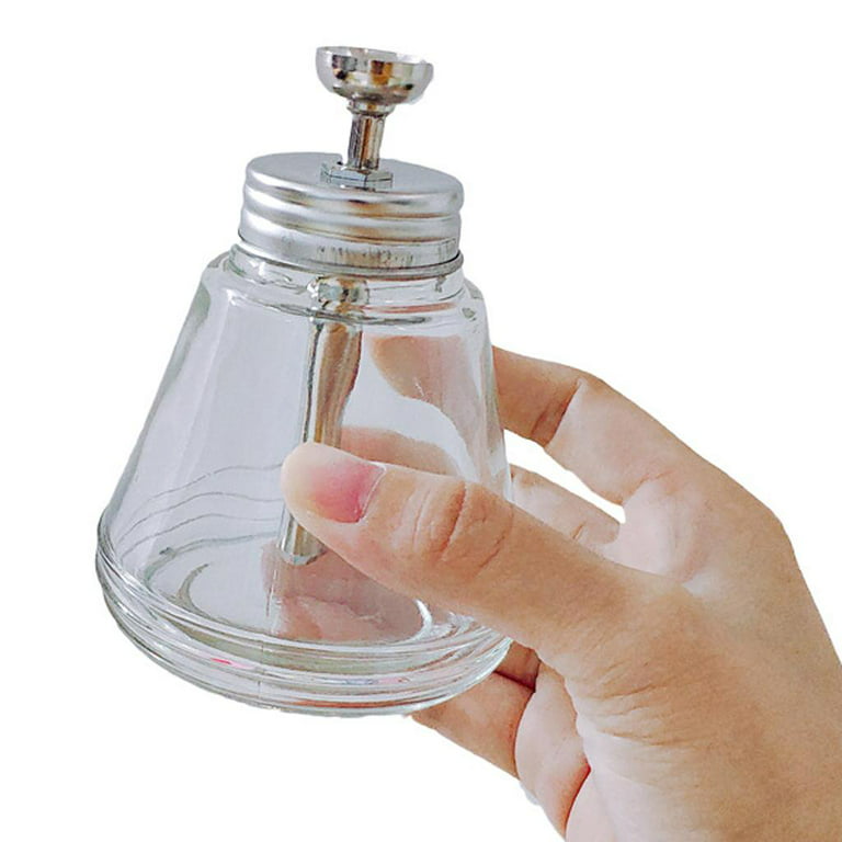 Liquids Push Down Alcohol Dispenser - Clear - Empty Glass Pump Bottle -  150mL - 150ml 02
