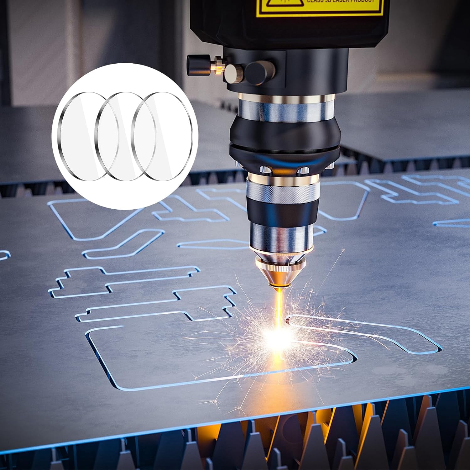 10 Pcs Replacement Laser Lens Compatible with S9 S6 Pro S30 Pro Max Laser Engraver Laser Protective Lenses, Coated Mineral Crystal Lens for Diode Laser Module (10 mm)