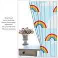 thumbnail image 5 of Rainbow Blackout Curtains, Cute Cloud Pattern Rod Pocket Window Treatments for Kids Bedroom, Colorful Cartoon Boho Living Room Nursery Decor Door Curtains for Door Window Do Not Fade-W42xL63in, 5 of 6