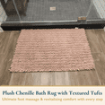 thumbnail image 2 of ComfiTime Bathroom Rugs, 20 x 32 in, 2000GSM Thick Slip-Resistant Chenille Bath Mat for Tub, Shower & Bathroom Floor, Machine Washable, Ultra Absorbent, Small or Long, White, Black, Gray, Blue, Brown, 2 of 9