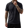 thumbnail image 5 of KIHOUT Men's Jacquard Textured Knit Polo Shirt, Retro Open Collar Short Sleeve Casual Fashion Top for Everyday Wear, 5 of 6