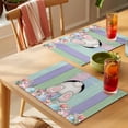 thumbnail image 4 of Easter Rabbit Tail Placemats Set of 12, Spring Floral Leaf Watercolor Easter Eggs Colorful Wood Grain Non-Slip Place Mats Washable Table Mats for Kitchen Dining Table Decorations Indoor/Outdoor, 4 of 9