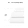 thumbnail image 5 of King, 4 Piece Embossed Hotel Style Bed Sheets in White by Comfort Canopy, 5 of 12
