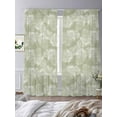 thumbnail image 2 of Sheer Curtains 84 inches Long 2 Panels Set Translucent Ginkgo Leaves Realistic Plant Green Background Sheer Window Curtain Rod Pocket Voile Drapes for Living Room/Bedroom, Each 52" W x 84" L, 2 of 7