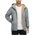thumbnail image 2 of Men's Fleece Hoodie Winter Zip Up Sweatshirt Sherpa Lined Jacket Heavyweight Hoodies Pullover Warm Coat Hooded Outwear, 2 of 7