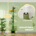 thumbnail image 3 of CoSoTower Floor to Ceiling Cat TreeTower with 90.5"-108" Adjustable Height, Scratching Posts, Hammock, Comdo, Toy Ball, Green, 3 of 7