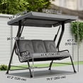 thumbnail image 3 of Outsunny Outdoor 3-person Metal Porch Swing Chair with Canopy Light Grey, 3 of 10