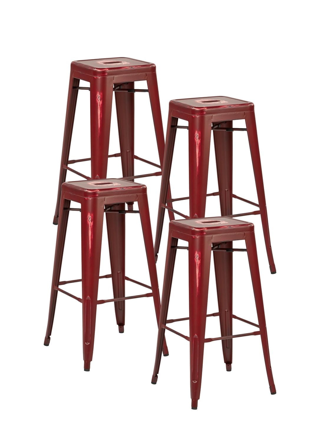 Tabouret de bar métalique ancien Bristow d'OSP Designs de 30 po en rouge ancien