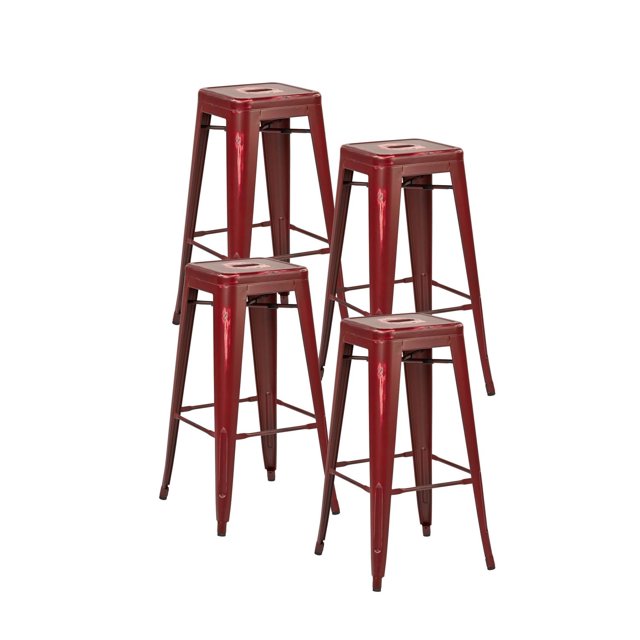 OSP Designs Bristow 30" Antique Red Metal Barstool