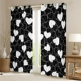 thumbnail image 2 of Feelyou Cartoon Love Heart Black Out Curtains, Black White Artwork Curtains Pack of 2 (42x63 Each), Teens Kids Boys Girl Bedroom Curtains, Blackout Curtains Bedroom Decor, 2 of 6