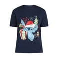 thumbnail image 3 of Stitch Women's Christmas Graphic Tee with Short Sleeves, Sizes XXS-XXL, 3 of 4