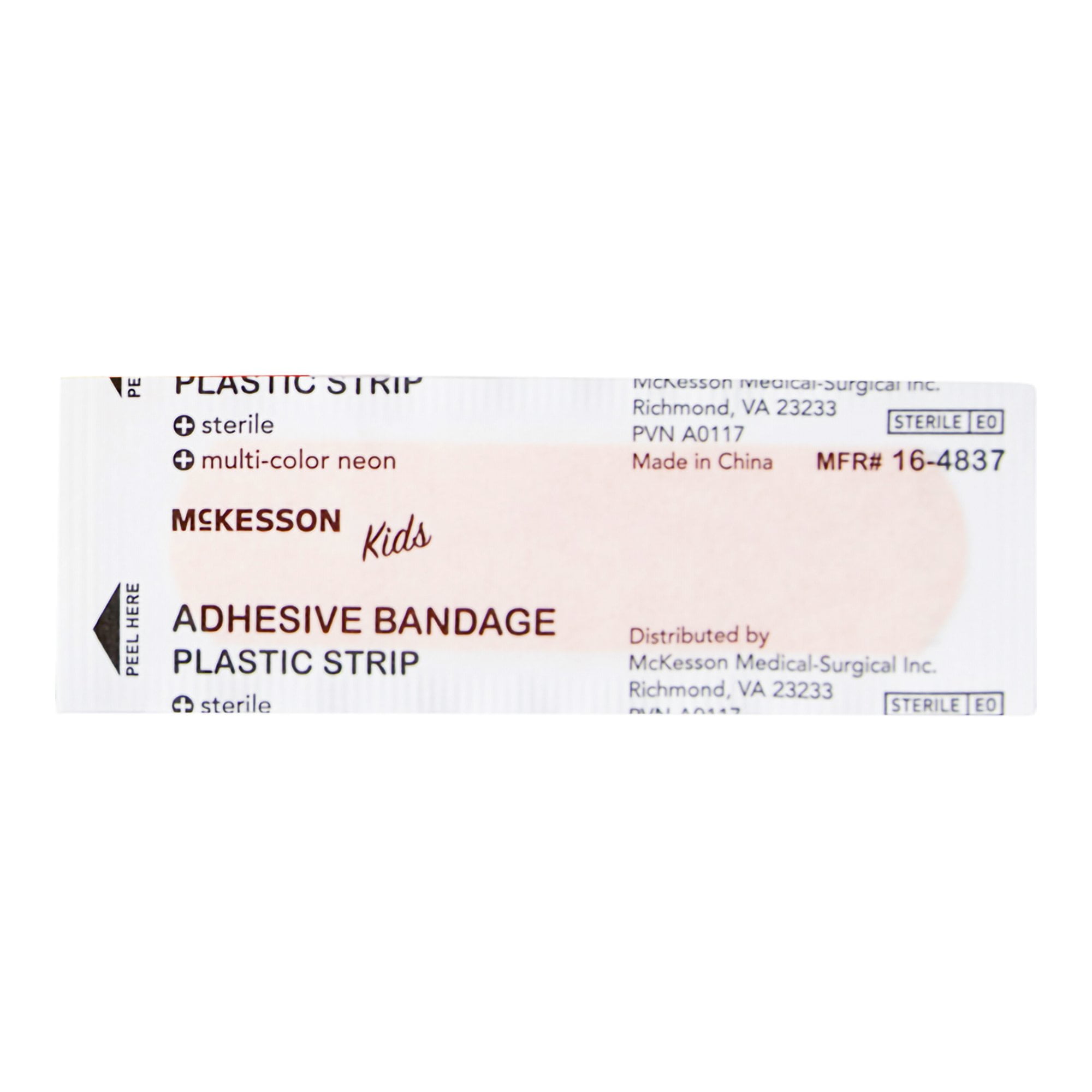 McKesson Kids Adhesive Bandages, Sterile Strips for Wound Care, 3/4 in x 3 in, 100 Count, 24 Packs, 2400 Total
