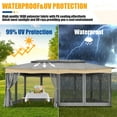 thumbnail image 3 of COBIZI 12x20 Heavy Duty Canopy Gazebo with 6 Mosquito Netting 100% Waterproof Large Canopy Tents for Patio, Party, with Double Roof Soft Top Screen Gazebo with Metal Steel Frame for Outside, Gray, 3 of 14