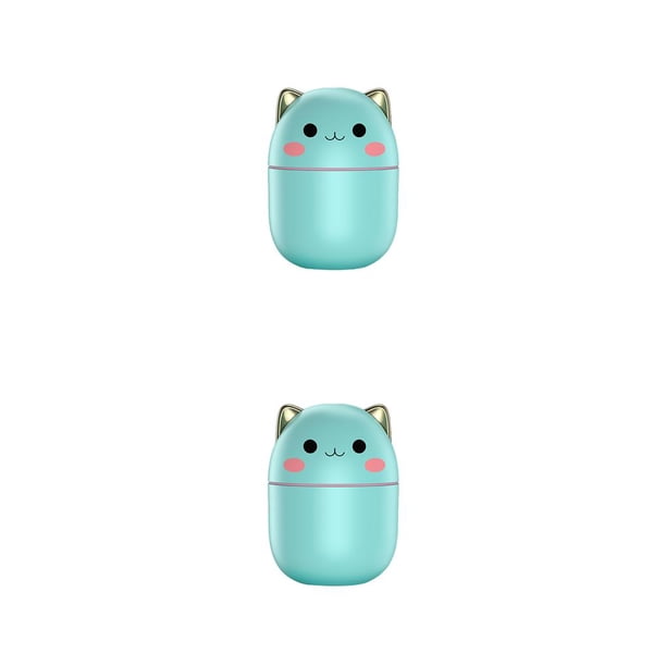 Seitruly Humidificador portátil, Cable de bajo ruido, protección contra escasez de agua, 5V, 1A, 250ml, difusor para dormitorio, generador de Verde 2piezas