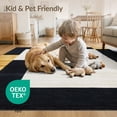 thumbnail image 4 of ODIKA 4'x6' Washable Area Rug Pet Friendly, Non-Shedding Black White and Gold Abstract Design Bold Modern Brushstroke with Dynamic Shapes for Bedroom, Reading Nook, 4 of 7
