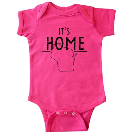 

Inktastic It s Home- State of Wisconsin Outline Distressed Text Gift Baby Boy or Baby Girl Bodysuit