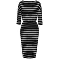 thumbnail image 3 of Robe Fourreau Décontractée de Bureau pour Femme à Manches 3/4, Col Rond, Moulante, 3 of 5