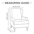 thumbnail image 5 of Enova Home Grey Stretch Jacquard Spandex Fabric T-Cushion Wingback Slipcover, 5 of 5