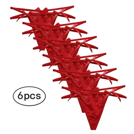 

Gubotare Boxers For Women Womens Printed Seamless Adhesive Panties Low Waist Ice Silk Thong Panties Red M