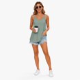 thumbnail image 4 of Tank Tops for Women Double Spaghetti Strap V Neck Eyelet Sleeveless Camisole Shirts Loose Fit Summer Casual Tops, 4 of 7