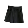 thumbnail image 1 of FNFYFH Clearance Womens Exercise Loose Fit Solid Color Summer Sport Shorts Quick Dry Running Shorts，Black, 1 of 4