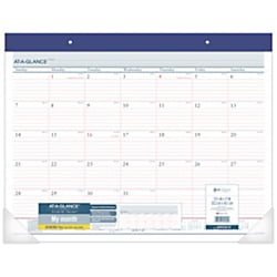 At A Glance Academic Desk Calendar 22 X 17 Blue July 2019 To