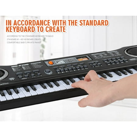 Piano Gift - 54*17*5.5cm 61 Keys Kids Children's Digital Music Electronic Keyboard Key Board with Microphone Toy Gift Electric Piano Organ