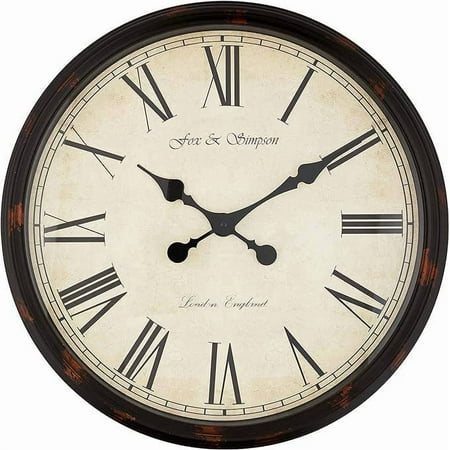 19 Vinceni 'Grand Central' Large Wall Clock in Brown & Beige
