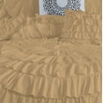 thumbnail image 3 of D.N.G. BEDDINGS 100% Egyptian Cotton 1 Piece Circle Ruffle Comforter with 1 Freebie Ruffle Pillow | 550 GSM Filled Microfiber - King/Cal-King Size, Taupe Color - 800 Thread Count, 3 of 5