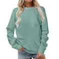 thumbnail image 2 of ClodeEU Women's Round Neck Pullover ,Long Sleeve Sweatshirt ,Casual Drop Shoulder Sweatshirt Mint Green,Womens Plus XXXXXL, 2 of 5