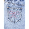 thumbnail image 4 of Girls' Denim Shorts Collection – Bow Embroidered / Distressed Ripped / Allover Bow Print High Waisted Denim Shorts for Kids Summer Casual Wear, 4 of 8