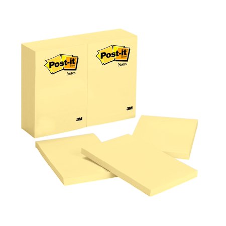 Post-it Notes, 4 in x 6 in, Canary Yellow, Single Pack