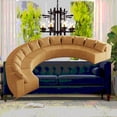 thumbnail image 2 of Modern Curved Corduroy Sectional Sofa 220cm with 12 Pillows for Living Room, Bedroom, 2 of 6